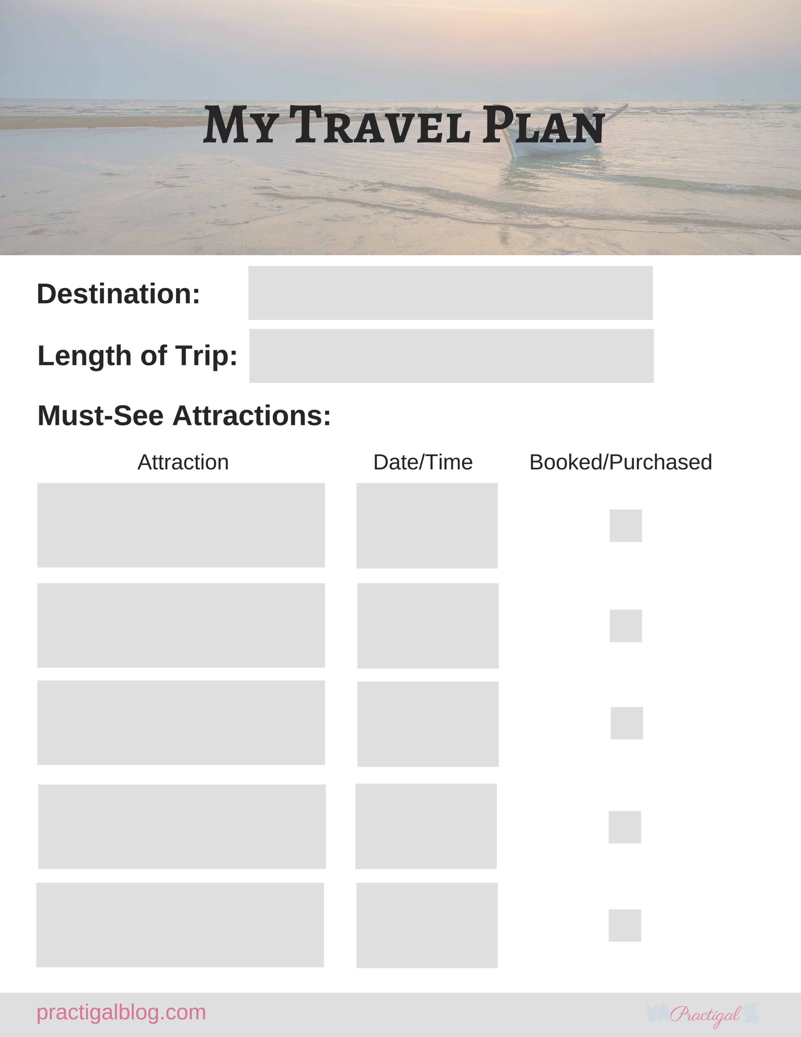 Travel Planning Printable Simple Is More