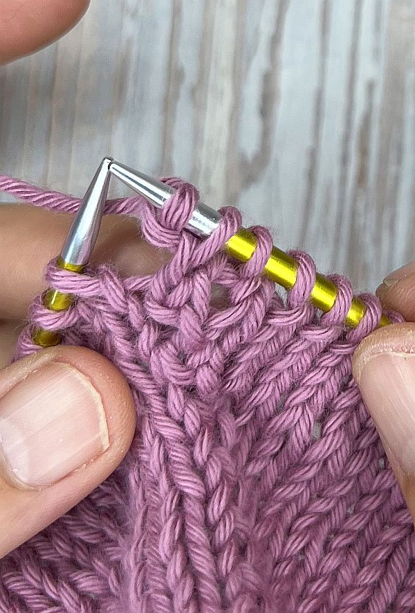 KBF stricken (knit back and front)