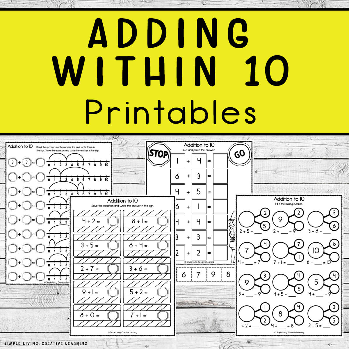 Addition within 10 Printables - Simple Living. Creative Learning
