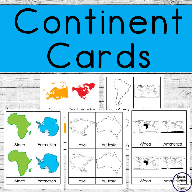 Continents 3 Part Cards Friday Freebie