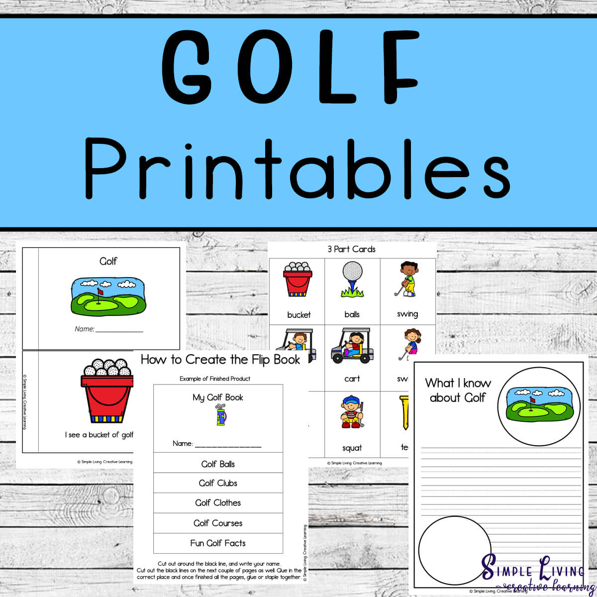 Golf Printable Pack - Simple Living. Creative Learning
