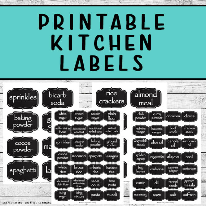 Printable Kitchen Labels Simple Living. Creative Learning