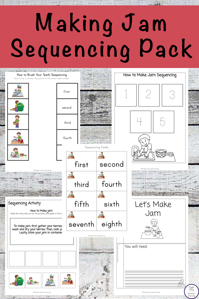 Making Jam Sequencing Pack Simple Living. Creative Learning