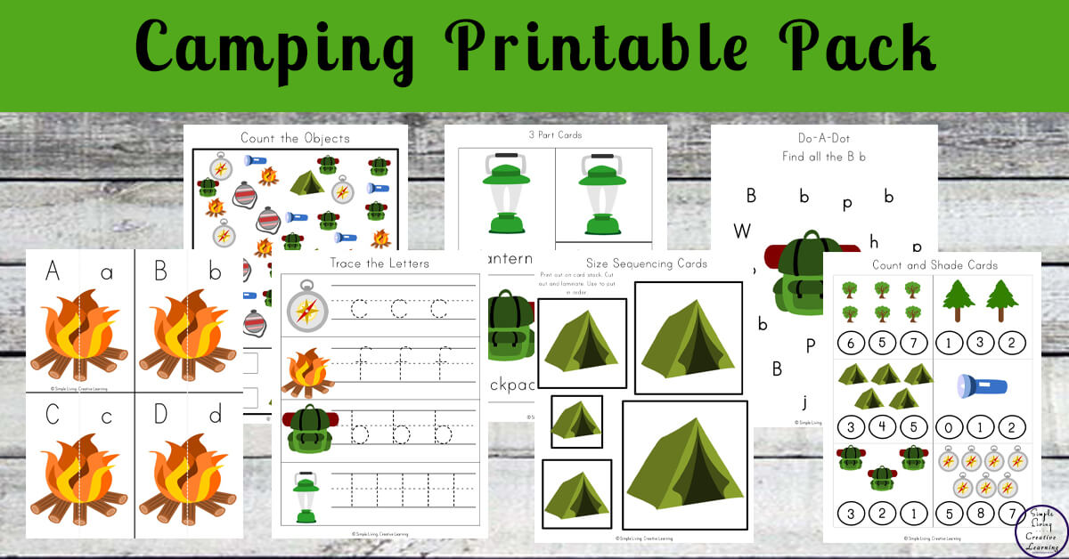 Camping Printable Pack Simple Living. Creative Learning
