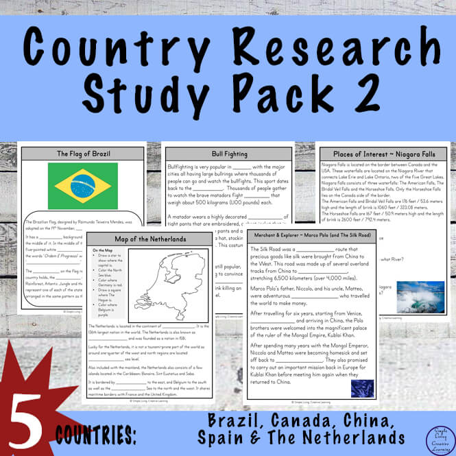 Country Research Study Pack 2 Simple Living. Creative Learning