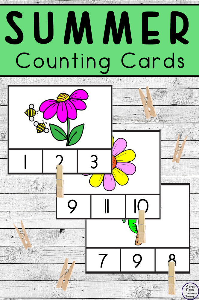 Summer Counting Cards Simple Living. Creative Learning