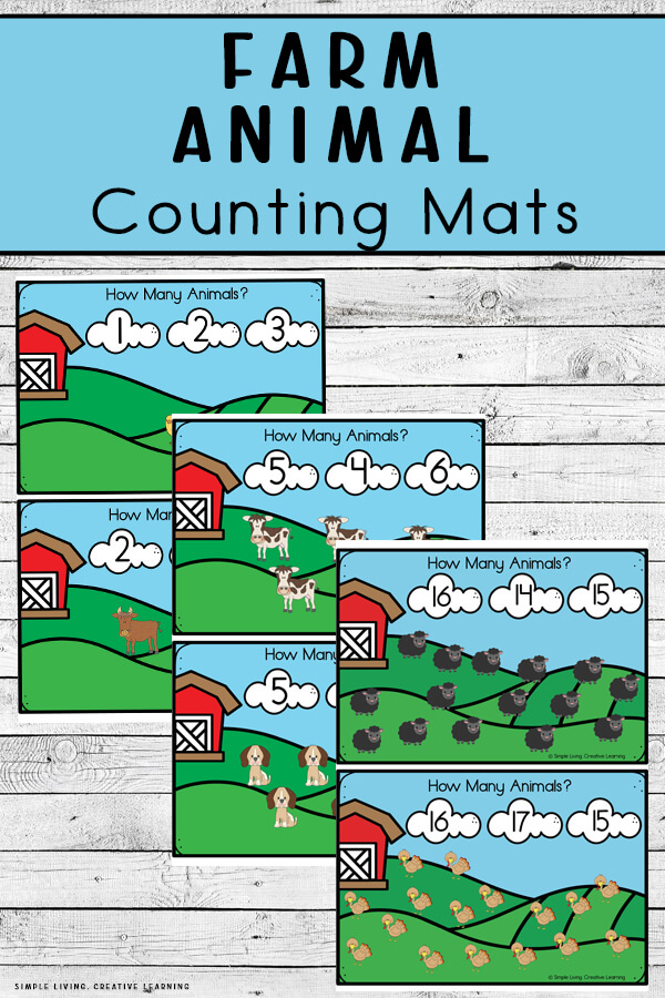 Farm Animal Counting Mats - Simple Living. Creative Learning