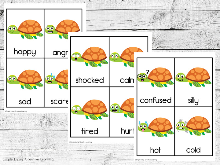 Sea Turtle Emotion Flashcards Simple Living. Creative Learning