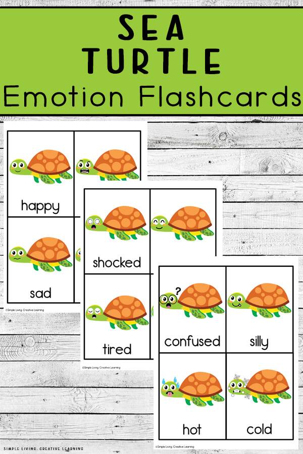 Sea Turtle Emotion Flashcards Simple Living. Creative Learning