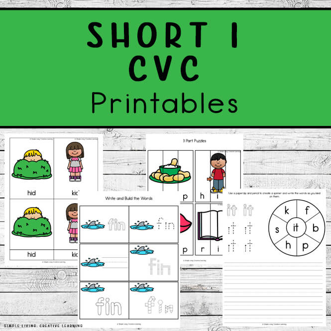 CVC Short I Word Family Printables - Simple Living. Creative Learning