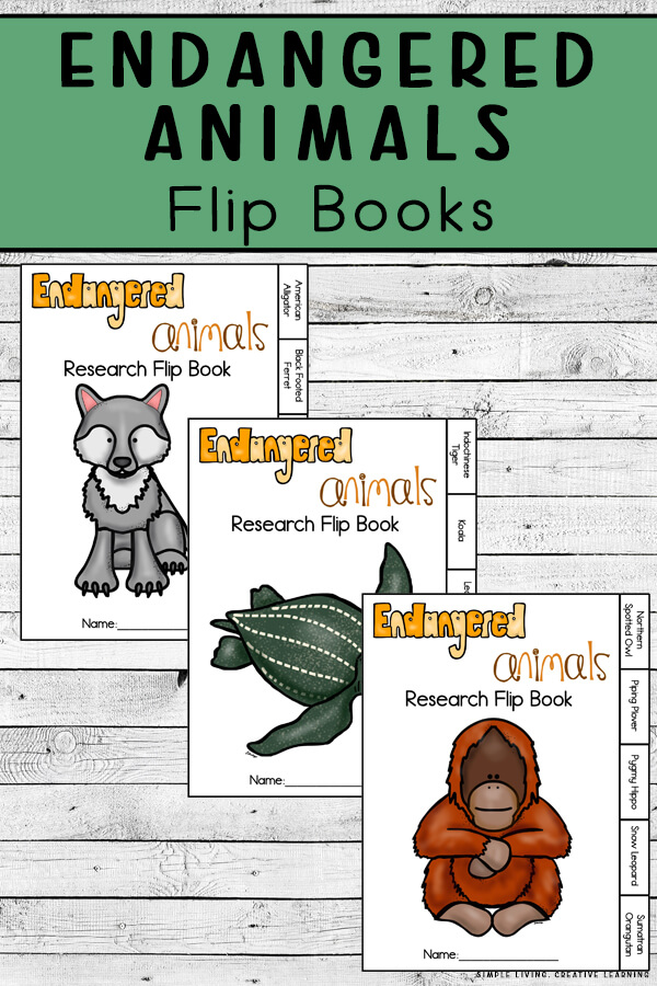 Endangered Animals Flip Books Simple Living. Creative Learning