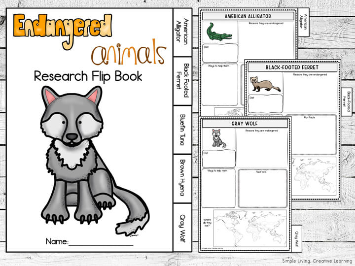 Endangered Animals Flip Books Simple Living. Creative Learning
