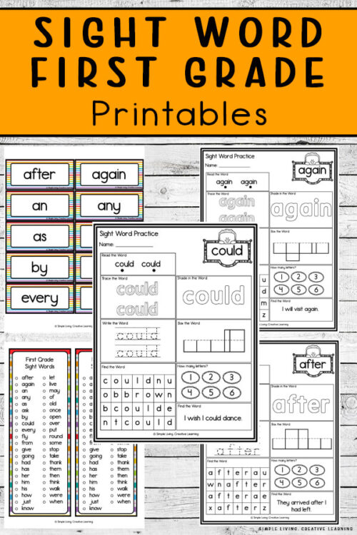 First Grade Sight Word Printables - Simple Living. Creative Learning