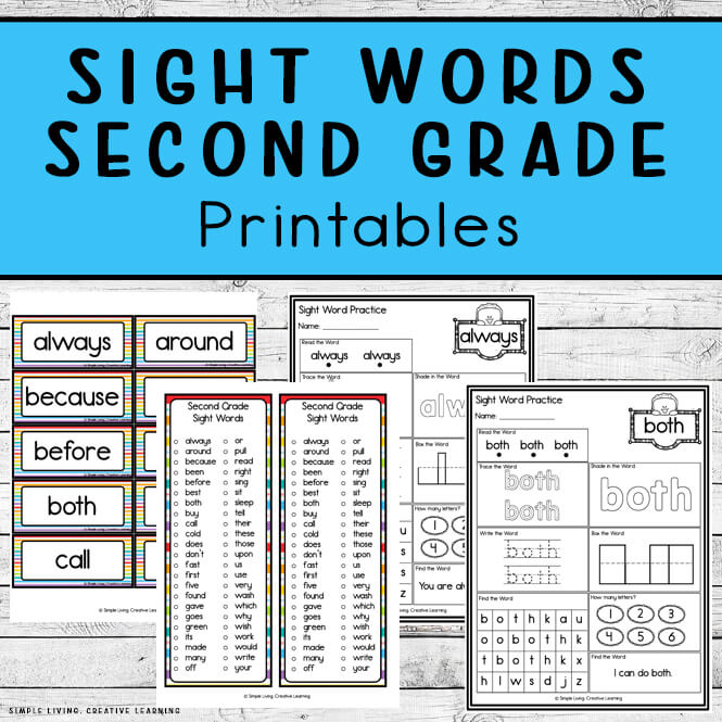 Second Grade Sight Word Printables - Simple Living. Creative Learning
