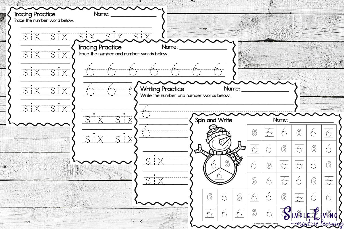 Number 6 Printables - Simple Living. Creative Learning