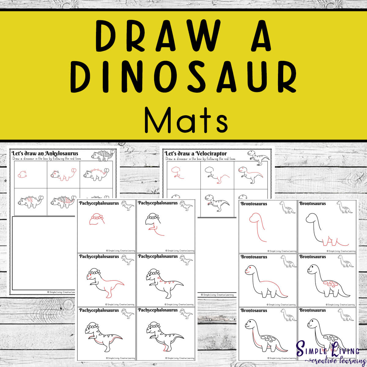 Draw a Dinosaur Worksheets Simple Living. Creative Learning
