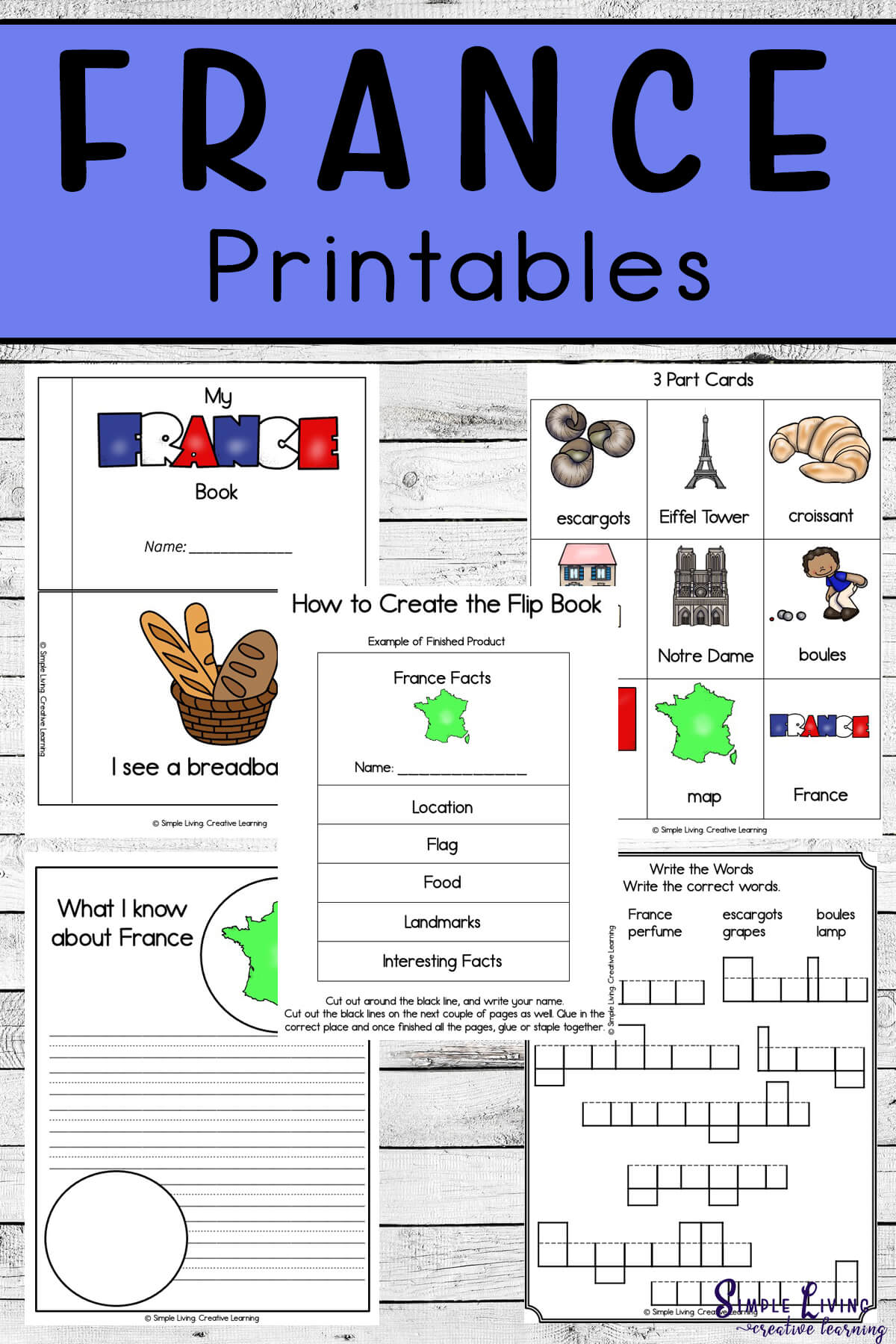 France Printable Pack Simple Living. Creative Learning