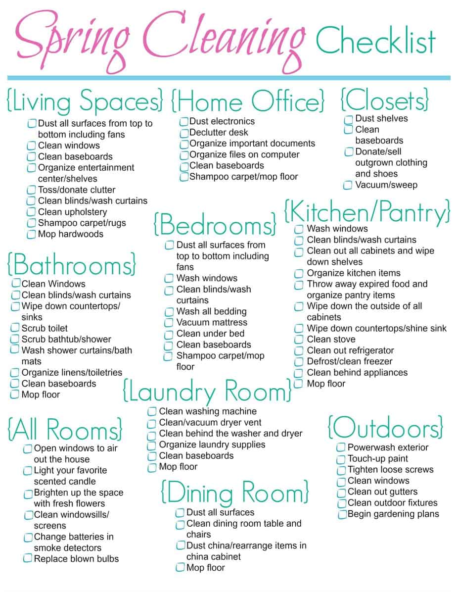 Spring Cleaning Checklist Simple Living Mama