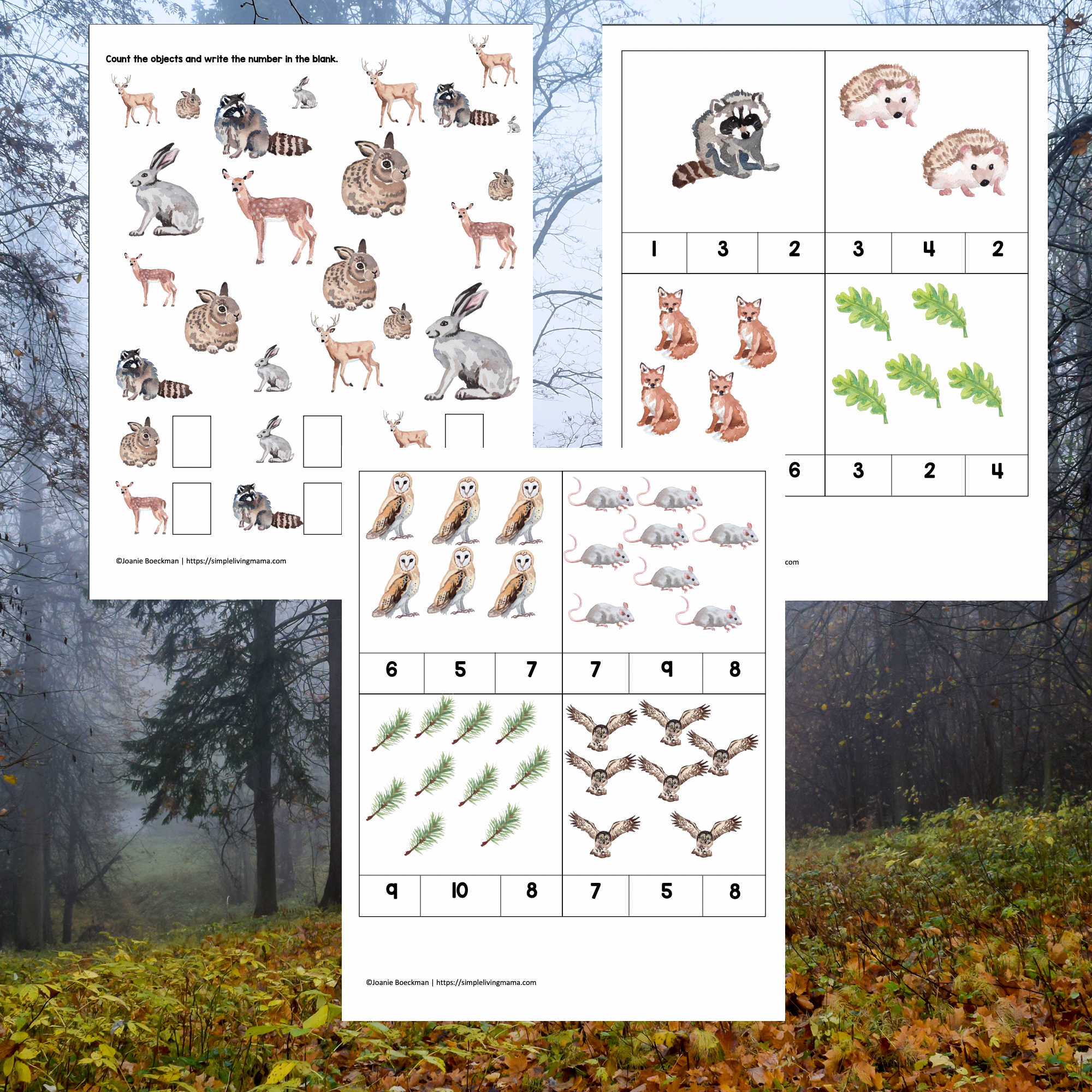Forest Animal Printable Pack (PreK/K) Simple Living Mama