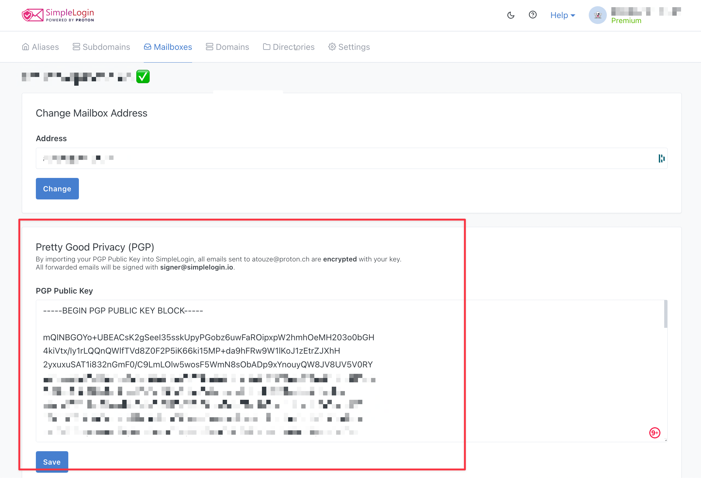 PGP encryption SimpleLogin Docs