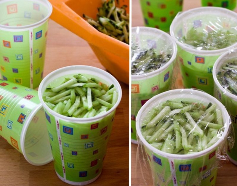 ¿Por qué debemos cortar los pepinos en cubos pequeños, y congelar