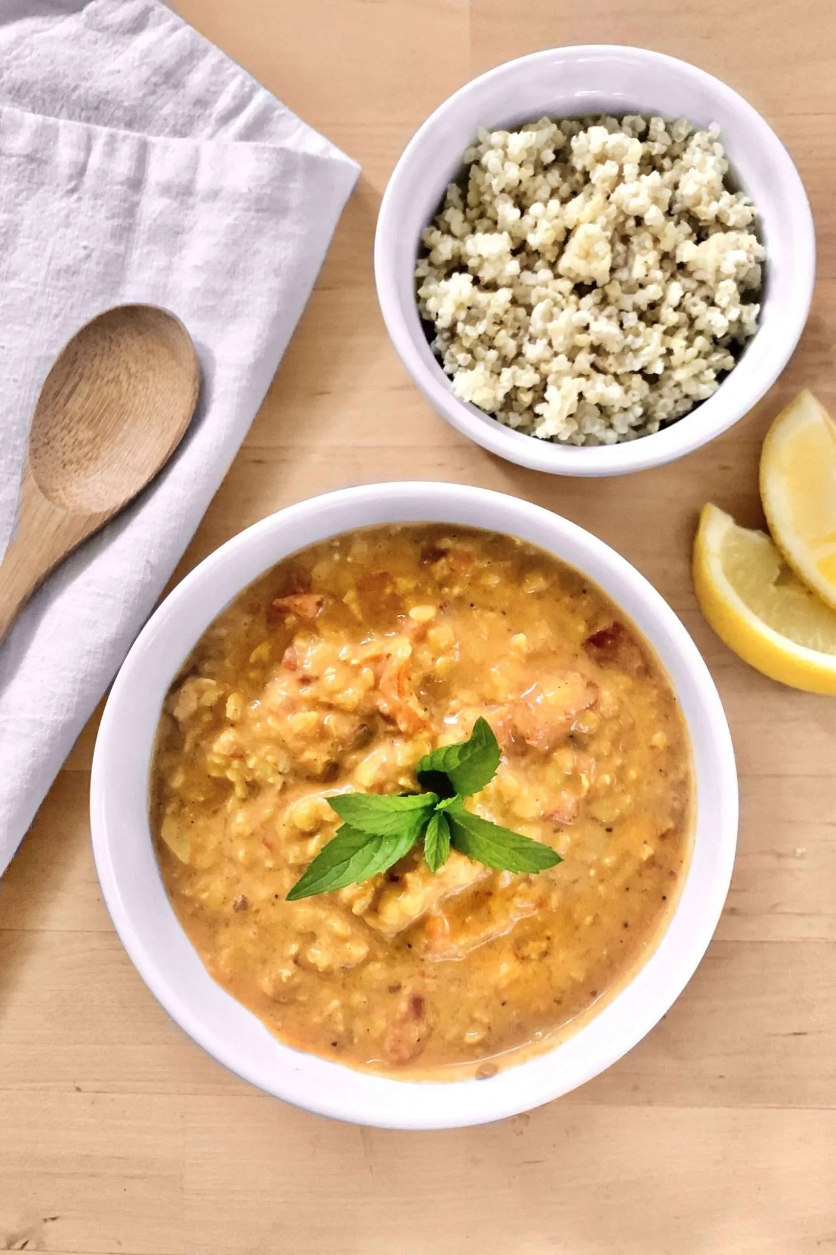 Dahl de lentilles corail vegan Simplement Frais