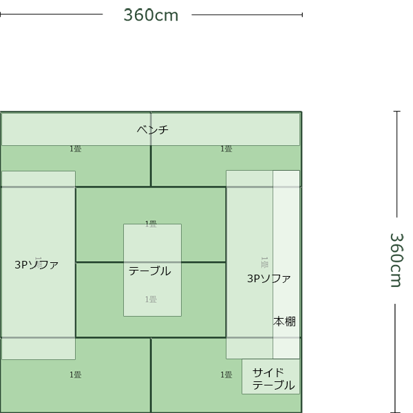 ソファの配置が鍵【8畳】正方形リビングレイアウト15選