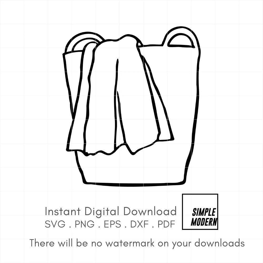 Laundry Basket Vector Files Simple Modern SVG