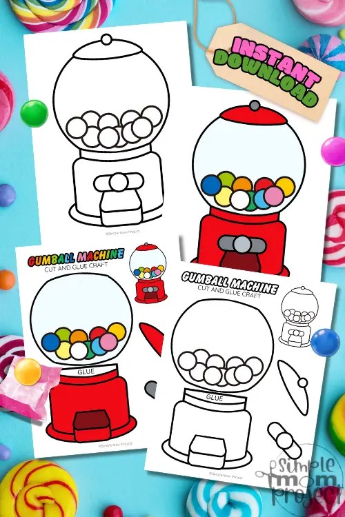 Printable Gumball Machine Craft Template – Simple Mom Project
