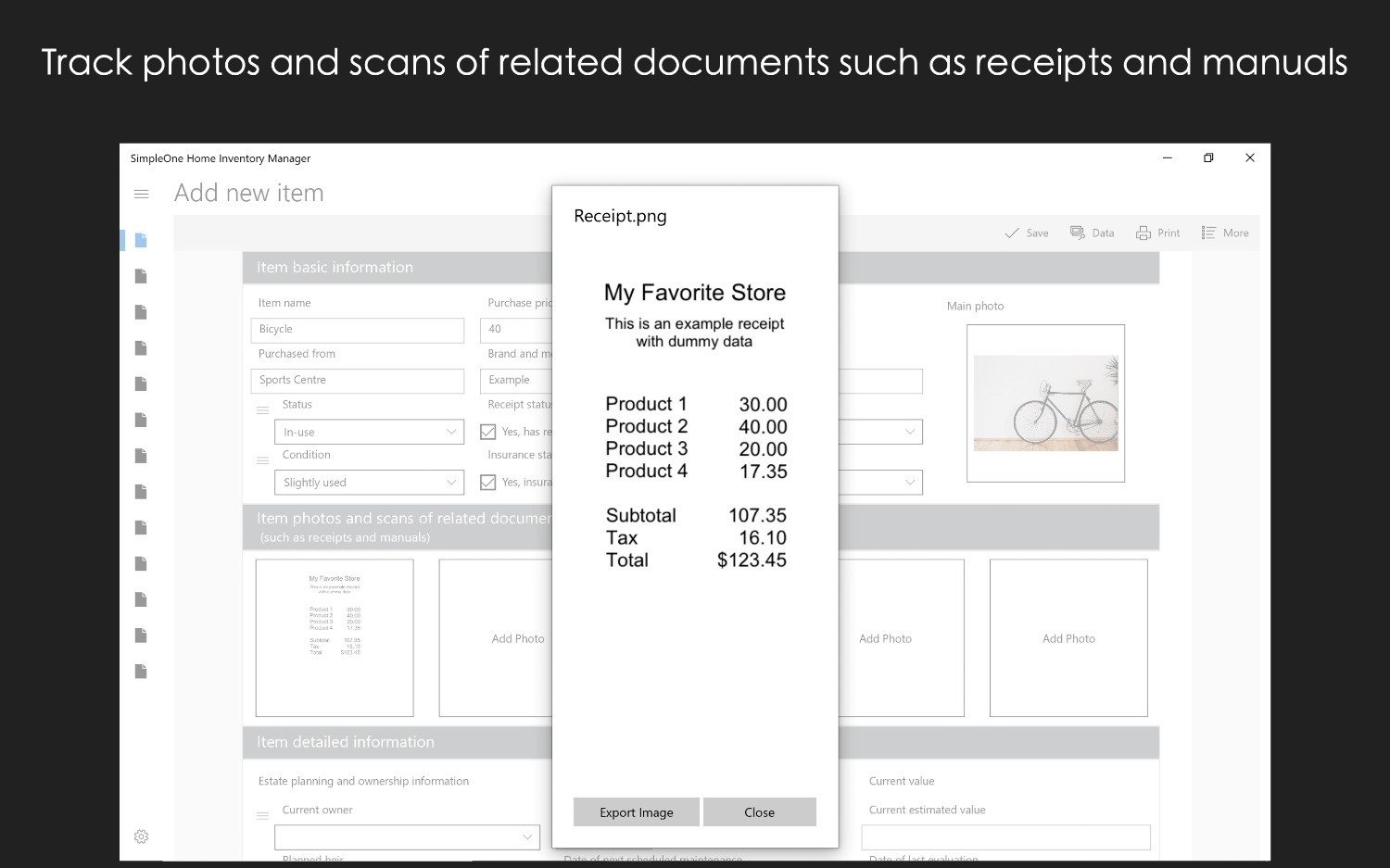 SimpleOne Home Inventory Manager