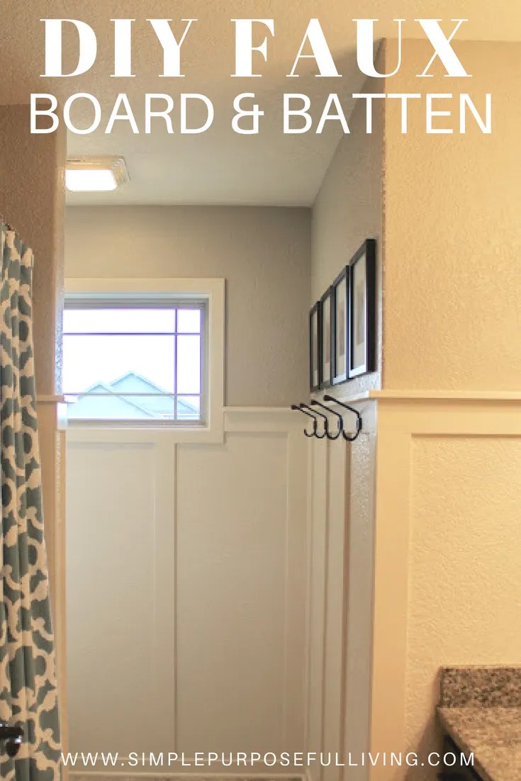 Bathroom Faux Board and Batten DIY Simple Purposeful Living