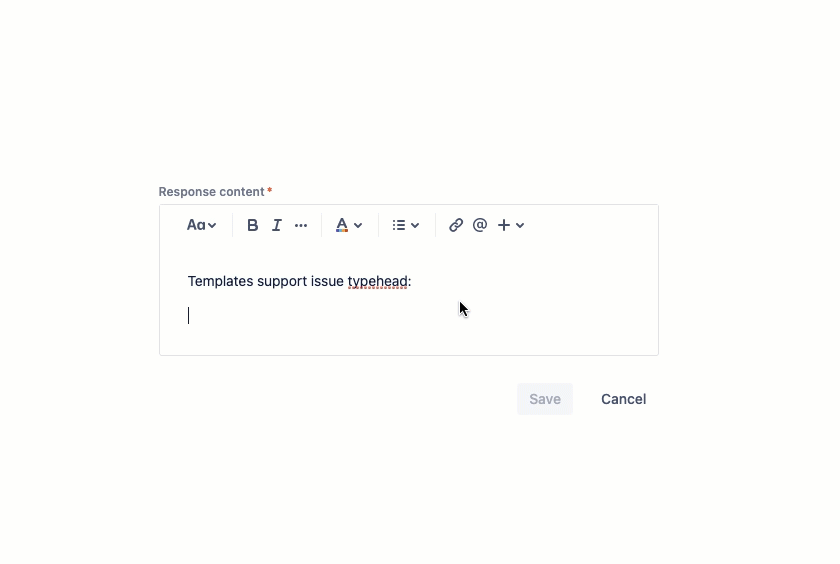 Inserting a Template Simple Response Templates Inserting a Template Simple Response Templates