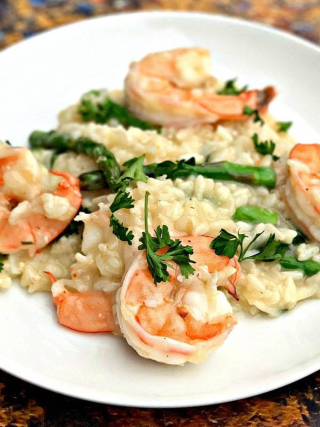 Creamy Shrimp Risotto Easy Weeknight Dinner Recipe Simple Seafood