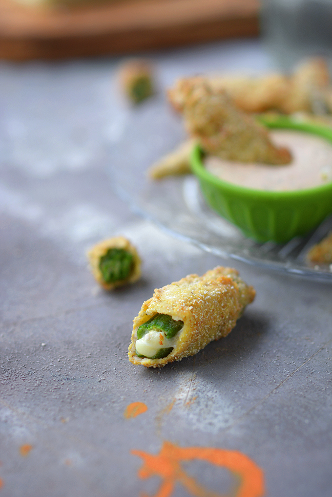 Fried Okra Stuffed with Pepper Jack Cheese Simple Seasonal