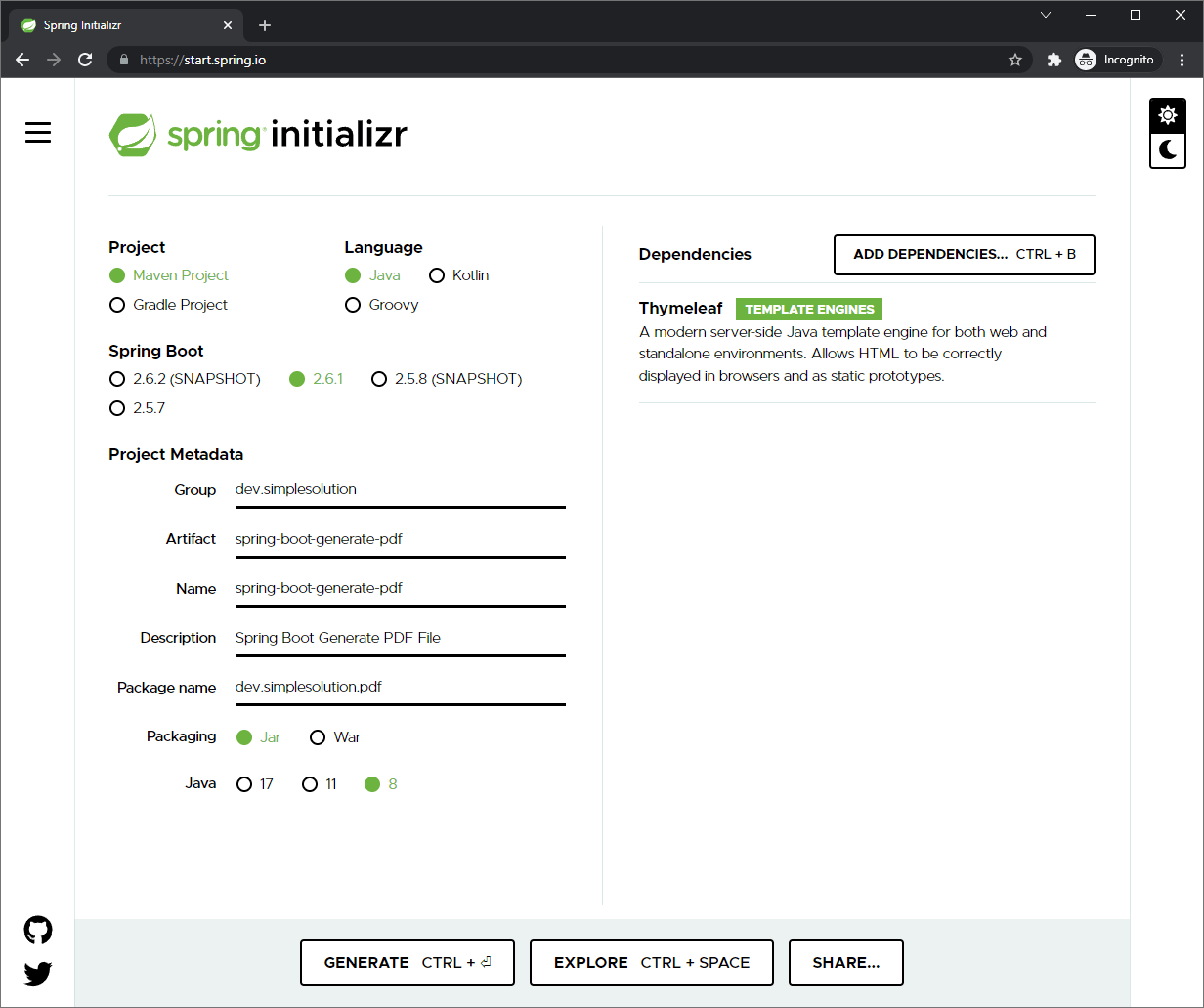 Spring Boot Generate PDF File from HTML Template