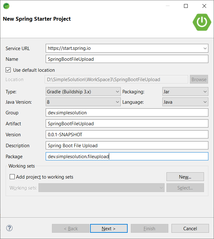 Spring Boot  Application Upload File