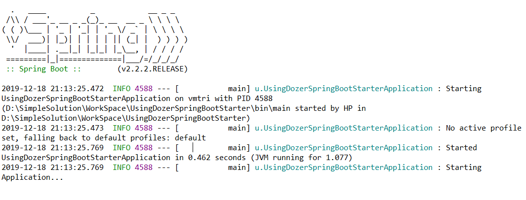Using Dozer Spring Boot Starter