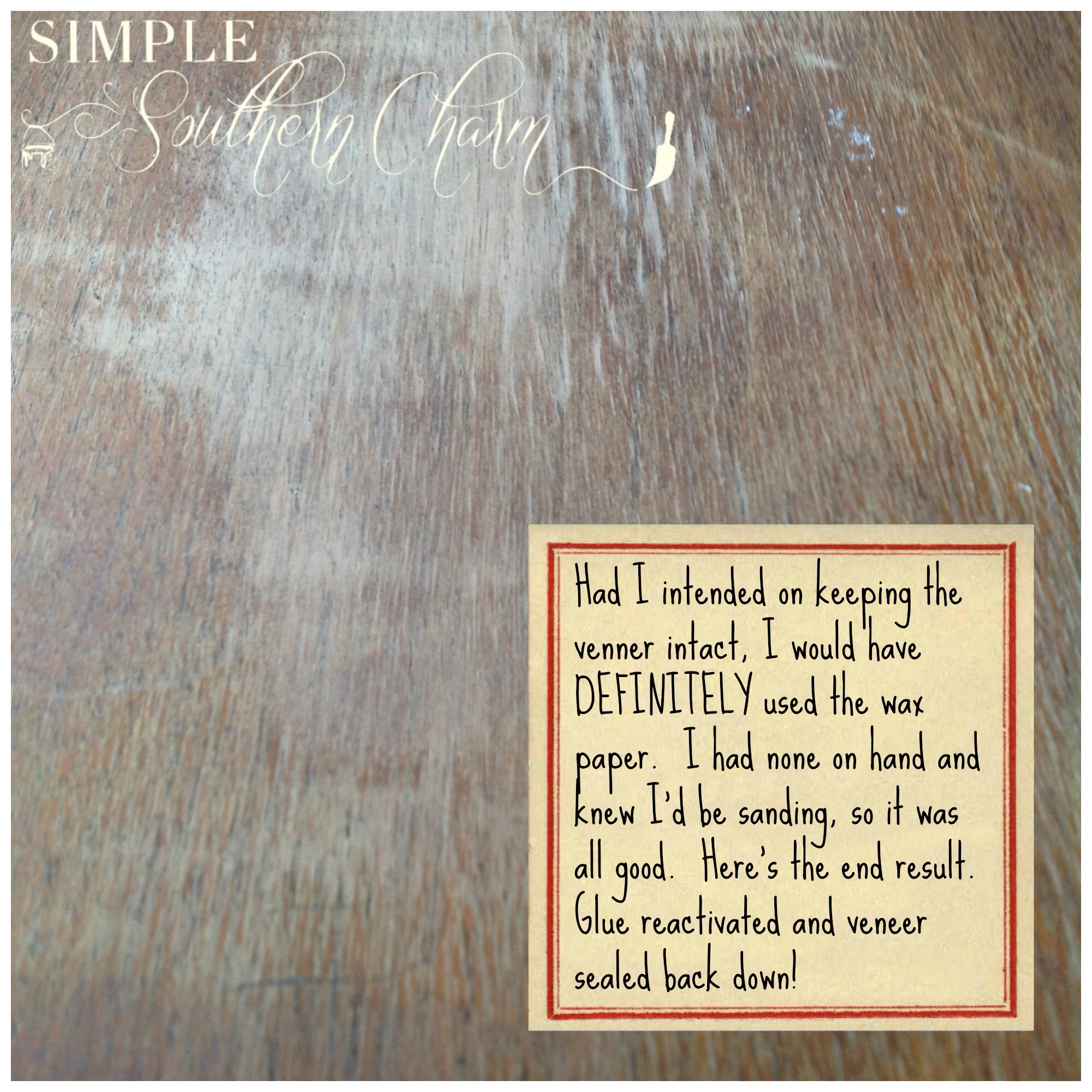 How to repair bubbled veneer • Simple Southern Charm