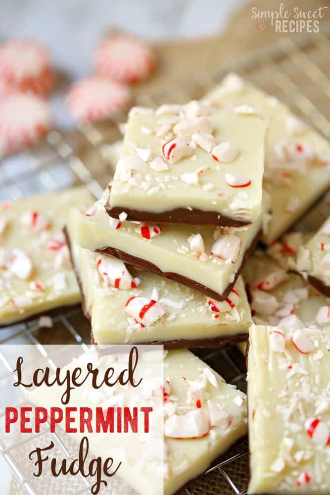 Layered White & Chocolate Peppermint Fudge Simple Sweet Recipes