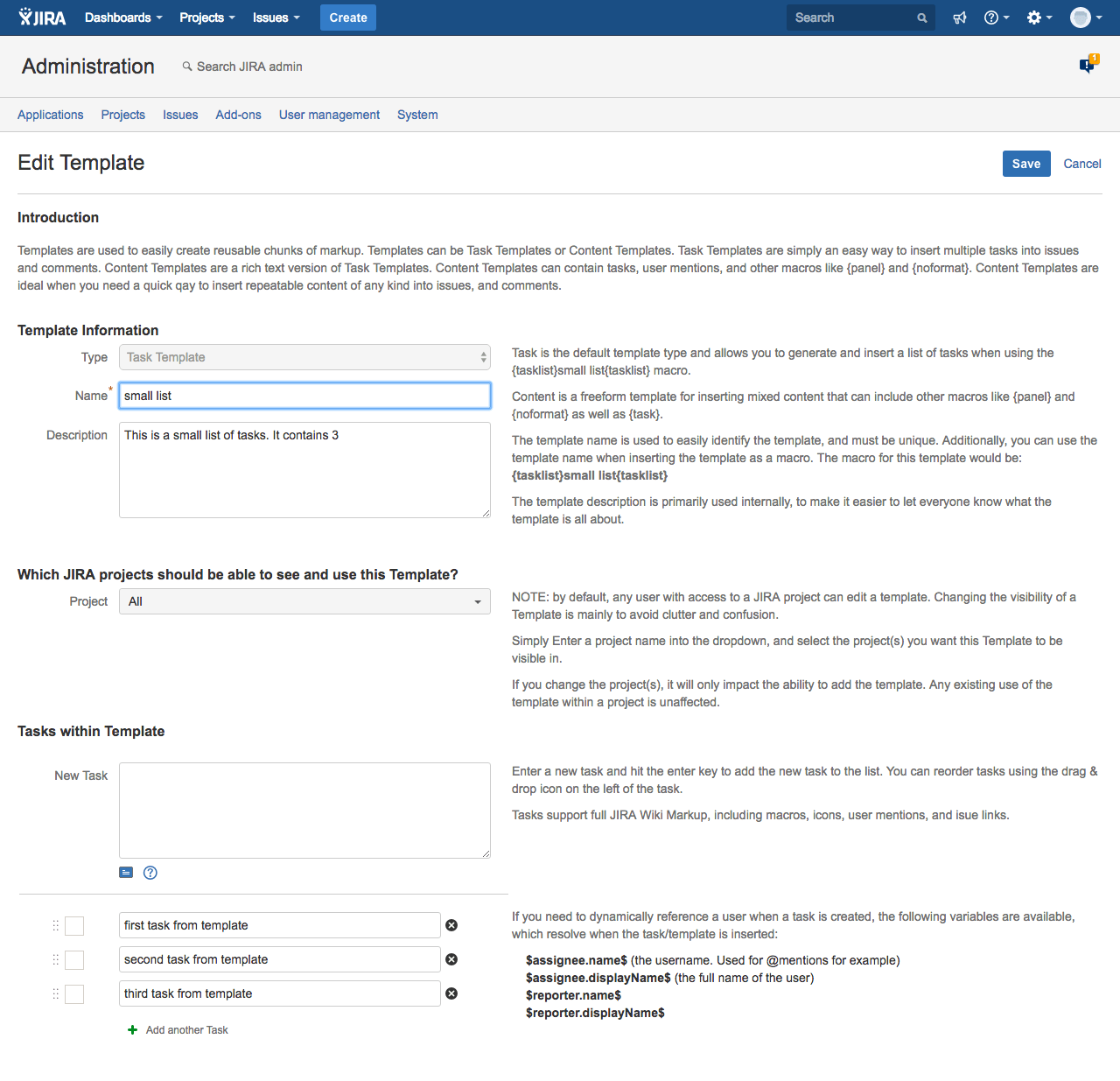 Simple Tasklists for JIRA Documentation