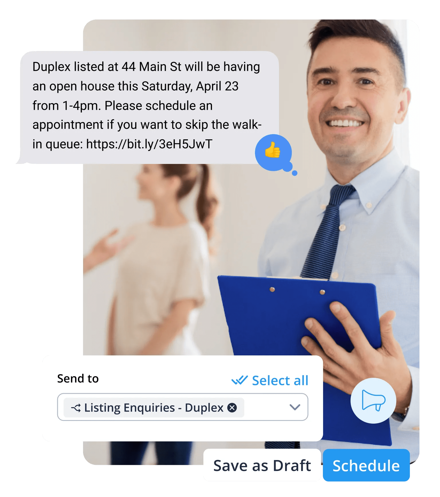 Text message marketing tool for real estate professionals