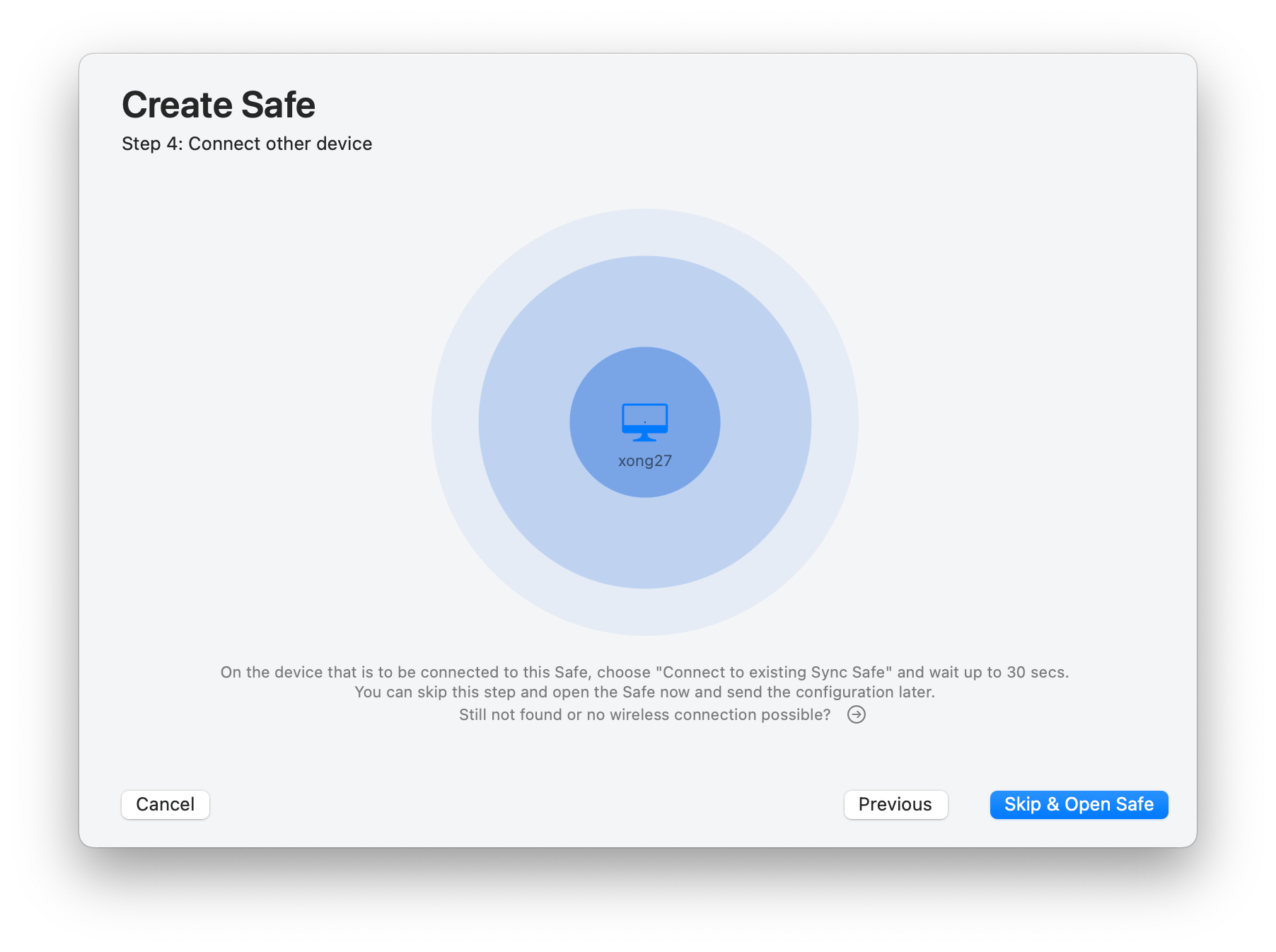 Create Safe on Mac and set up iCloud sync to iPhone