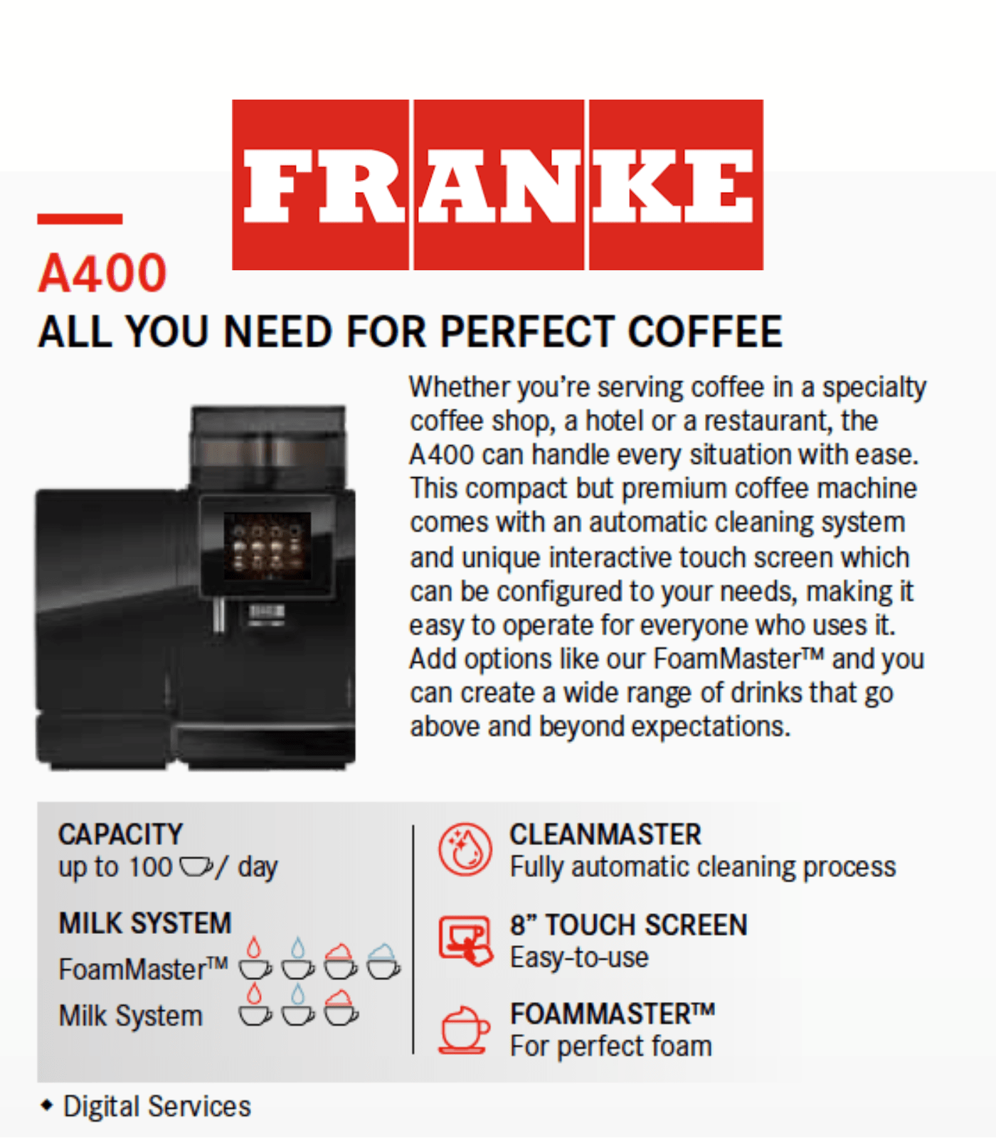 A400 Fully Automatic Coffee Machine Simplex Pte Ltd