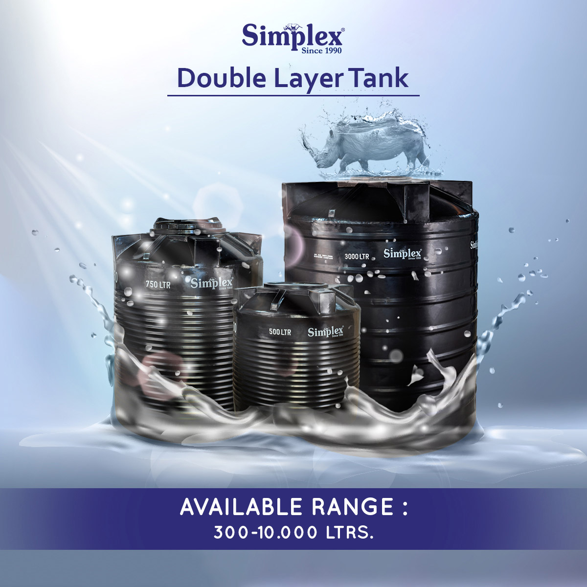 Water Storage Tank Manufacturers in India Loft Tanks, 2 Layer, Triple