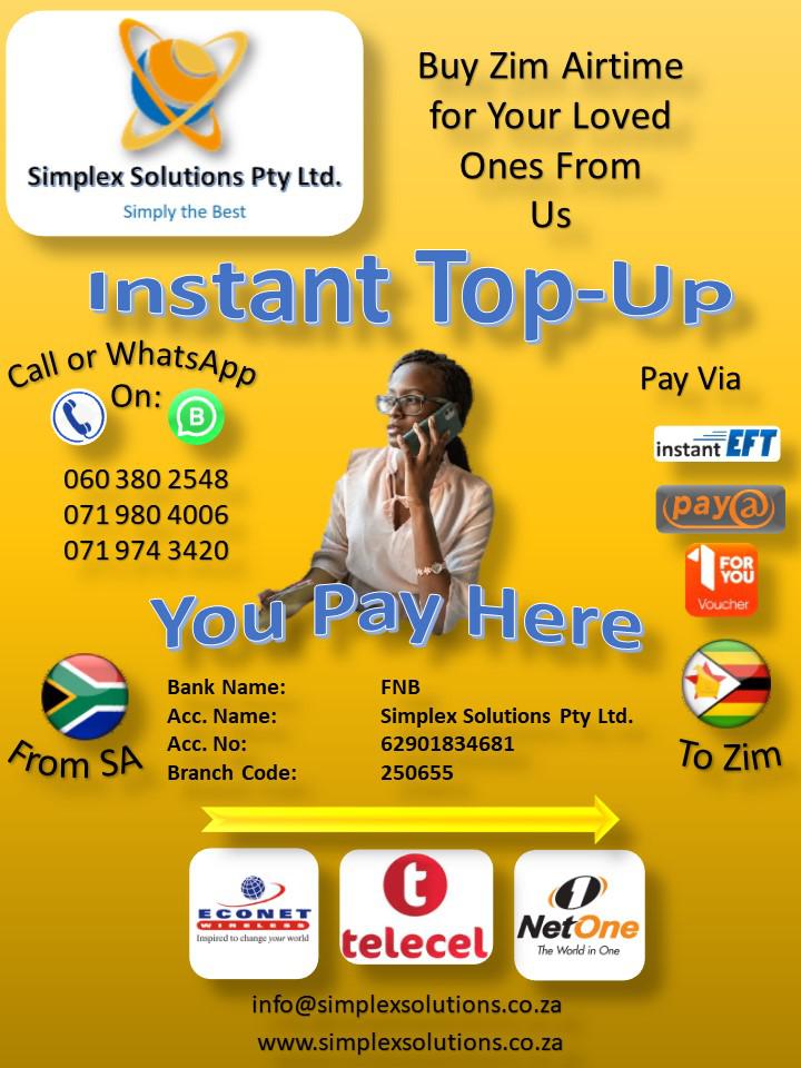 How to buy Zim Airtime from South Africa