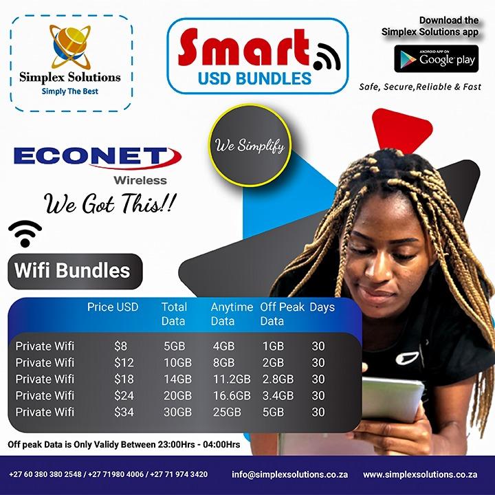 Smart USD Voice & Data Bundles, Wifi, Weekly, Monthly