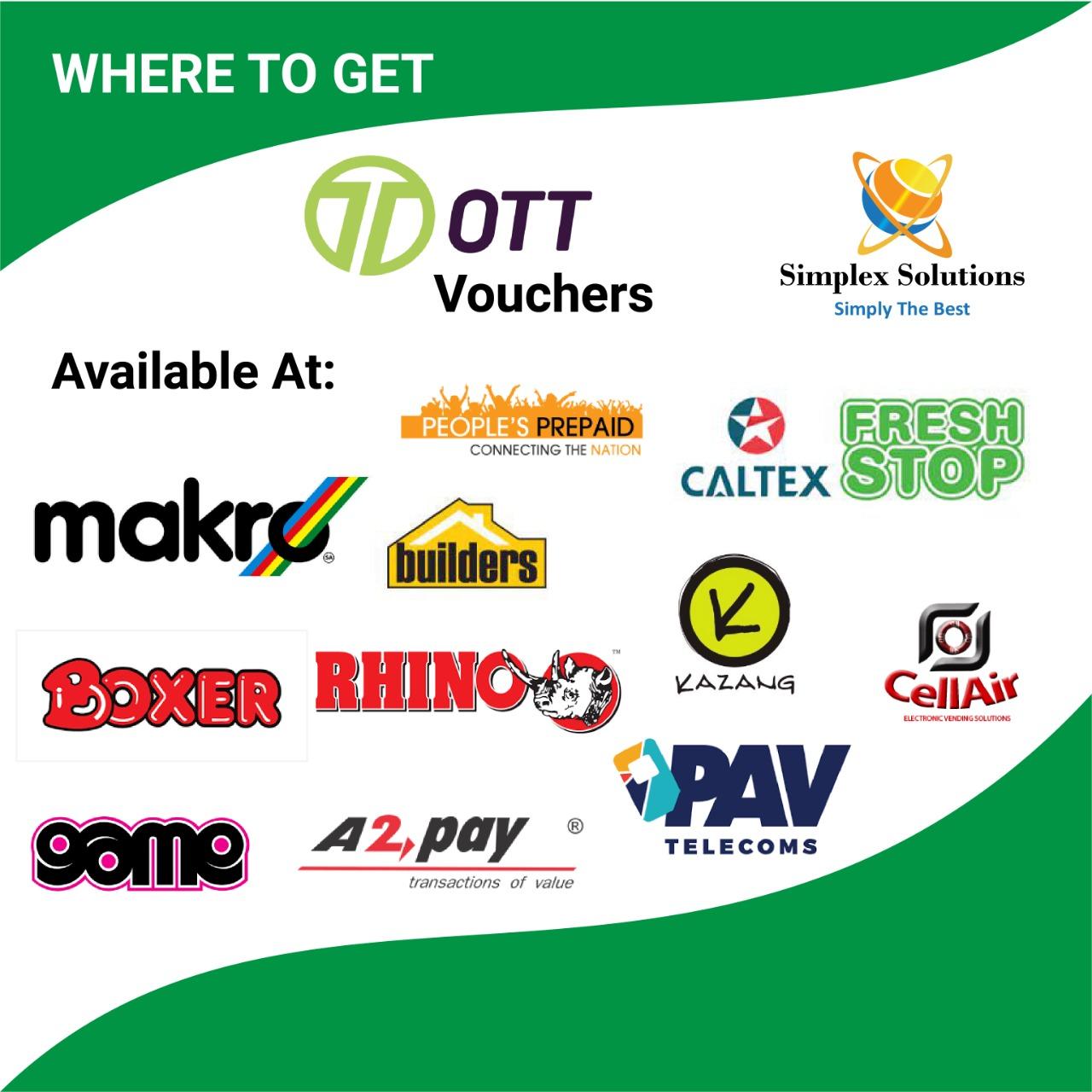 You can now topup your account with OTT VOUCHER