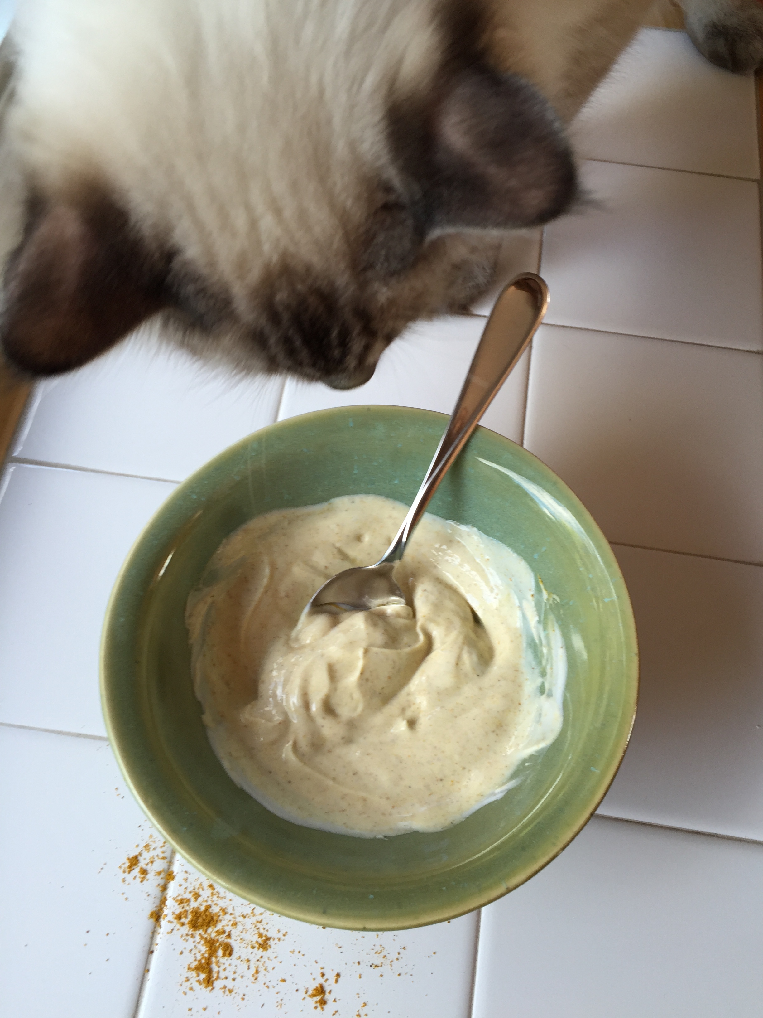 BBQ’d Cauliflower with Curried Yogurt Dip simplicious food
