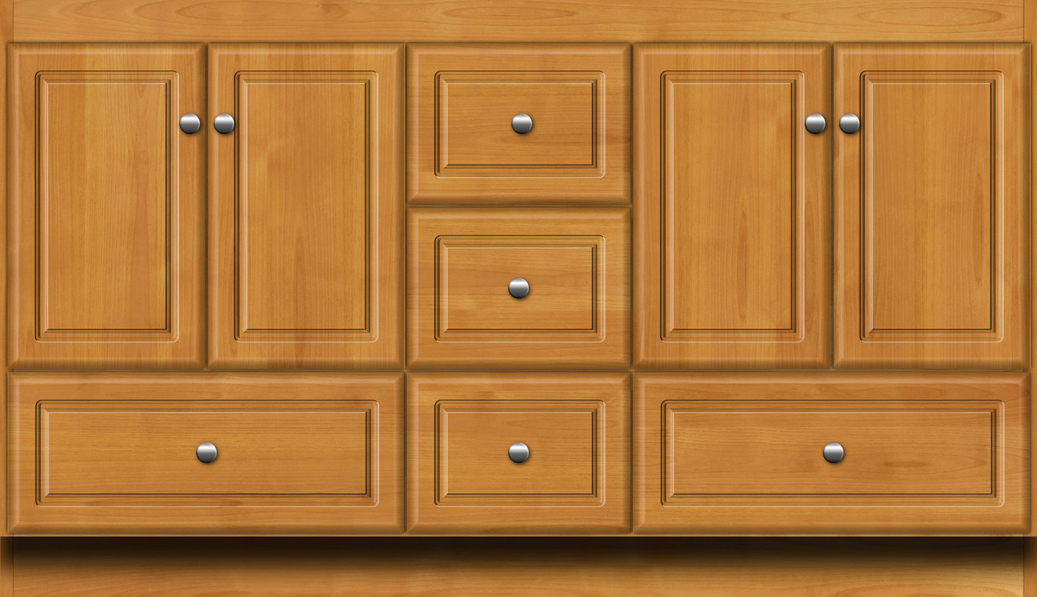 60" Wide Double Basin Simplicity Vanity Ultraline in Natural Alder