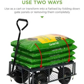 Picture of the BestChoice Heavy-Duty Steel garden Wagon - 400 lbs